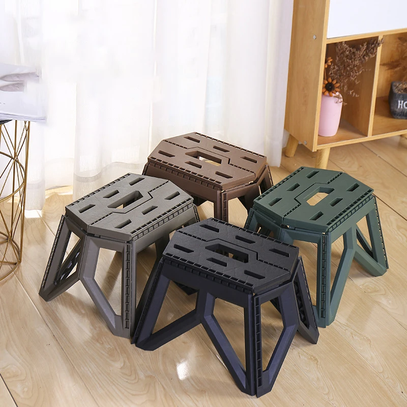 Outdoor Portable Folding Stool Camping Portable Plastic Stool Durable Mini Chair Fishing Square Camping Stool