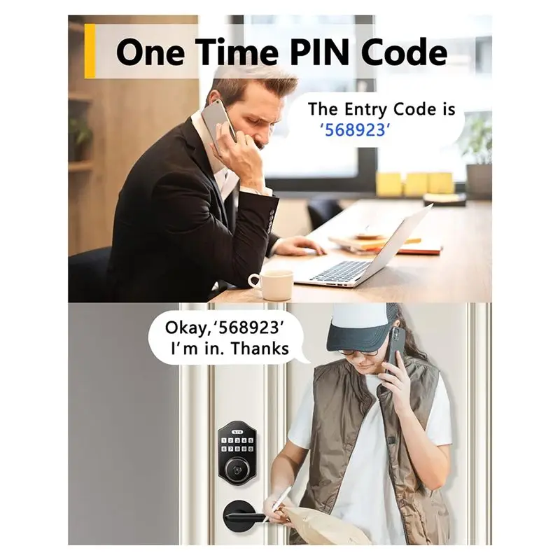 AA83 Keyless Entry Door Lock, Electronic Deadbolt with Keypad, Auto Front Door Lock, 100 Users Codes with Anti-Peeking