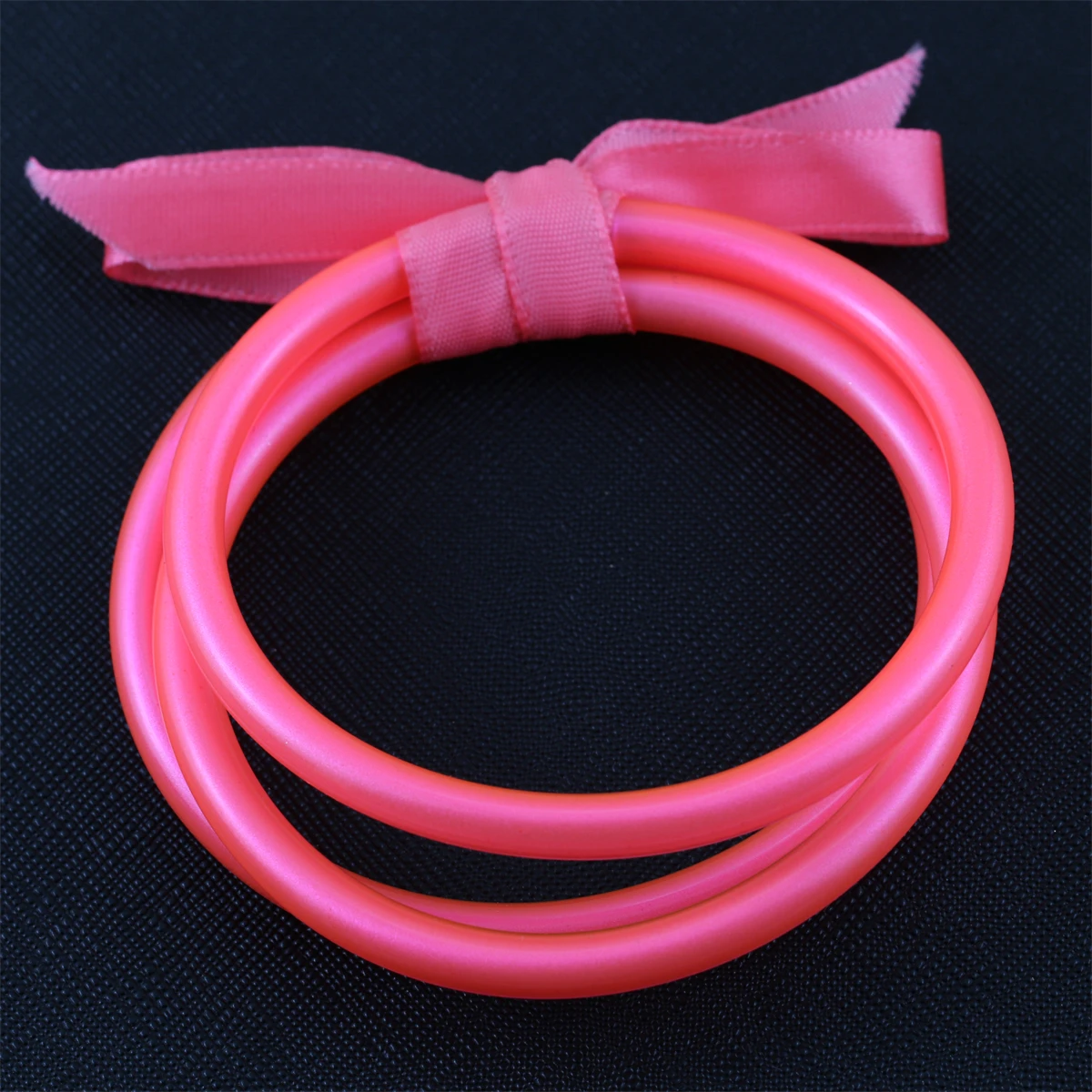 CARTER LISA 3PCS/Set Buddhist Temple Rush Bracelet Fluorescent Color Jelly Bowknot Cute Silicone Bracelets Bangles Women Jewelry