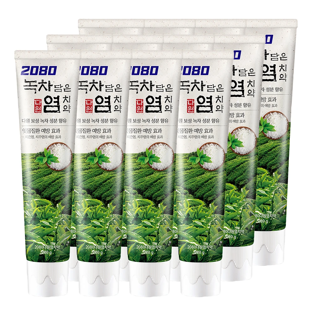 معجون أسنان Aekyung 2080 للشاي الأخضر 120 جرام × 12 قطعة #1