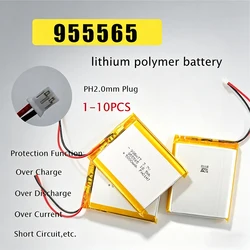 955565 3.7V 5000mAh 955465 Rechargeable Lithium Polymer Battery Li-Po PH 2.0mm 2pin Plug for Tablet Power Bank GPS Locator DVD