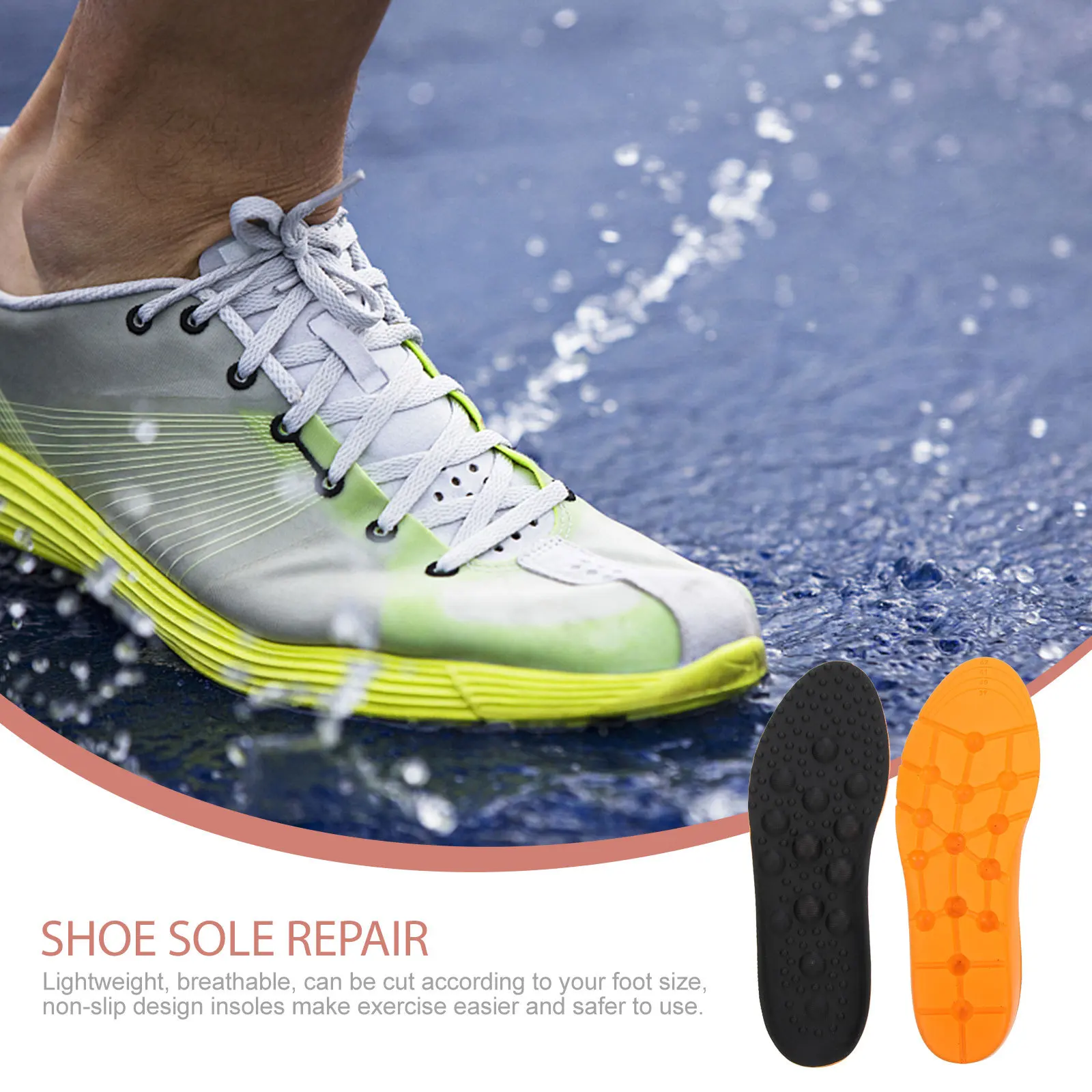 

1Pair Massaging Insoles Elastic Shoe Insoles Breathable Cuttable Foot Support Non Slip Sports Shoe Inserts Sweat Absorption