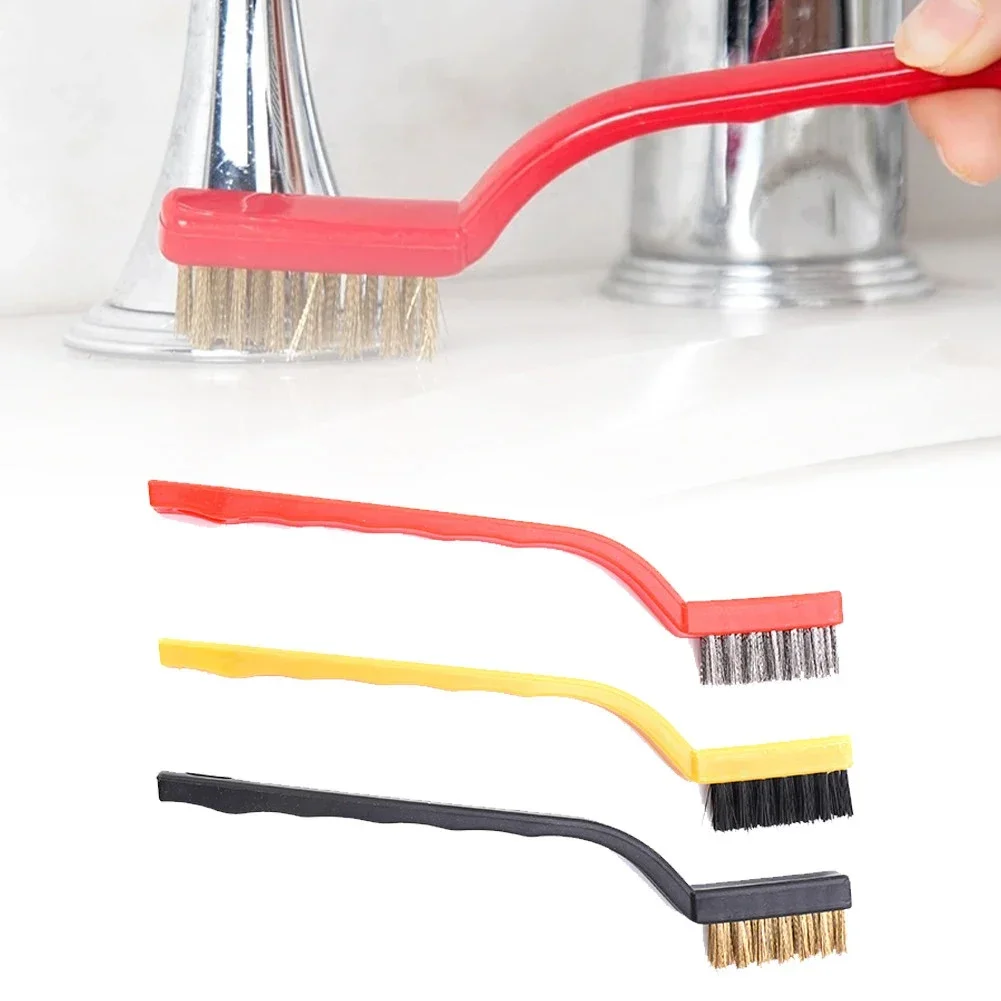 6 Pcs Steel Wire Brush Double Head Nylon Steel Brass Wire Cleaning Brushes Ndustrial Metal Rust Polishing Burring Tools