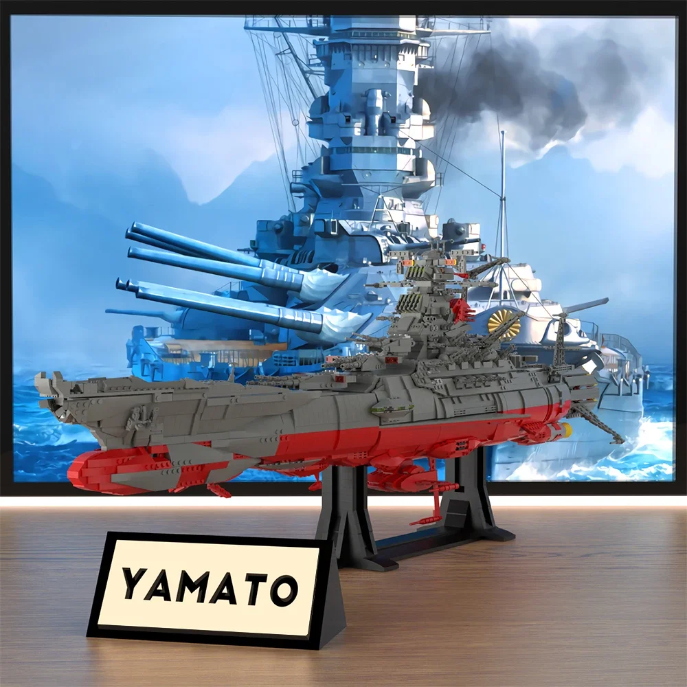 UCS Battleshipss Yamato Bausteine Set Cruiser Battles-Schiff Ziegelblock Militärisches Kriegsschiff Bausteinspielzeug für Kinder