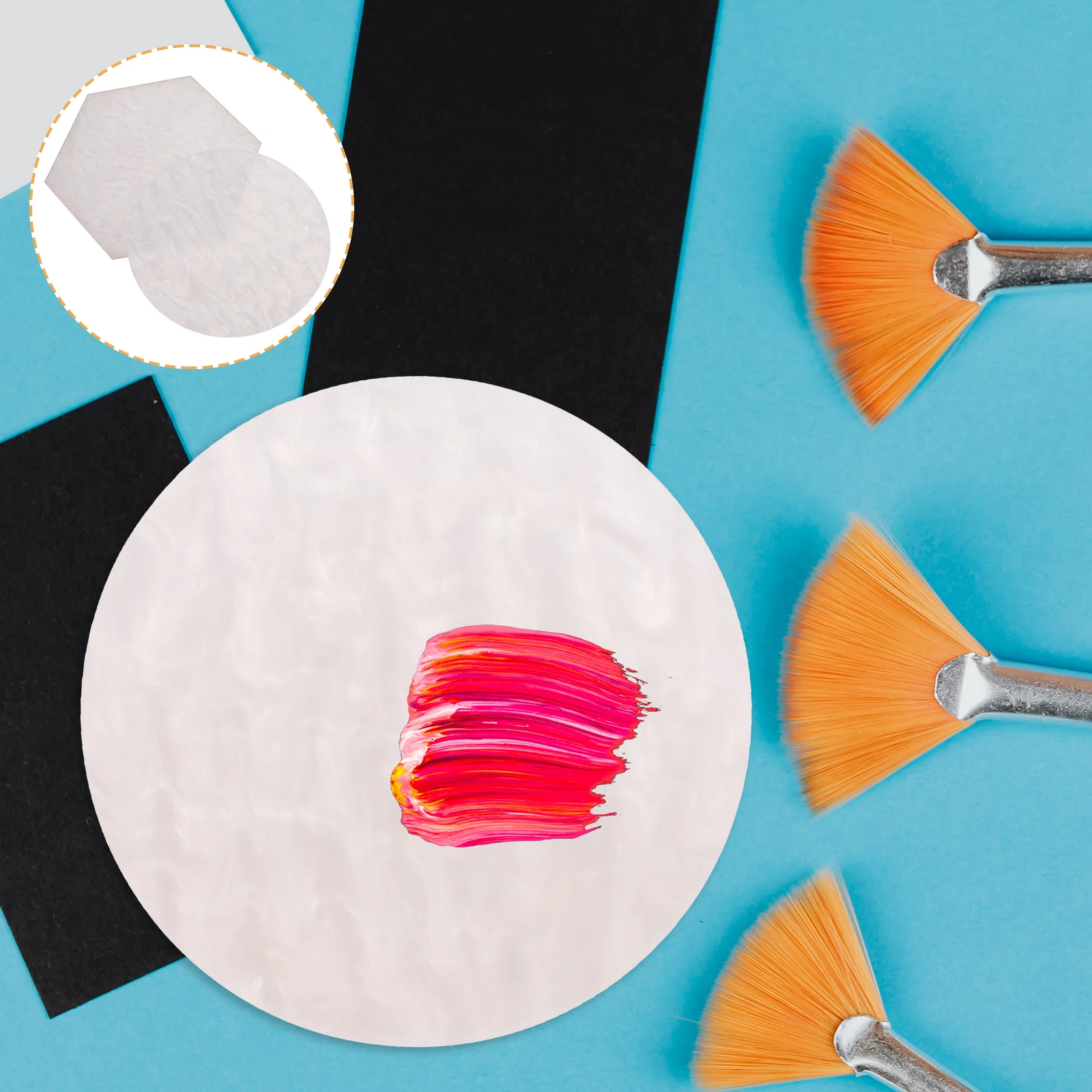 

2 шт., палитра для дизайна ногтей из смолы, прочный лоток для смешивания, держатель для лака для ногтей, доска для маникюра, палитры для маникюра, палитры для смешивания