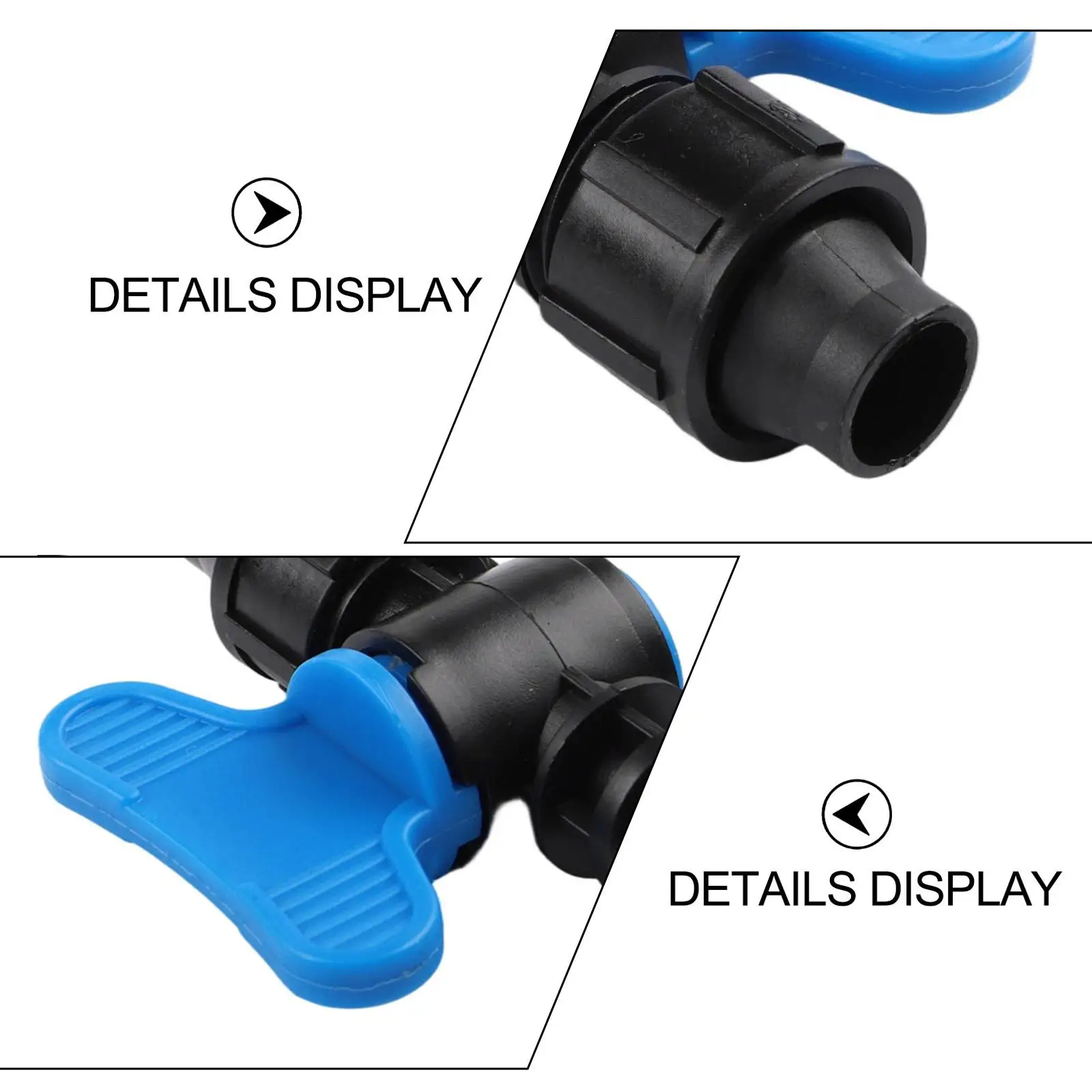 3-Piece 16mm Irrigation Fitting for Ball Valve Connections in Drip Systems Designed for Consistent Water Flow Control