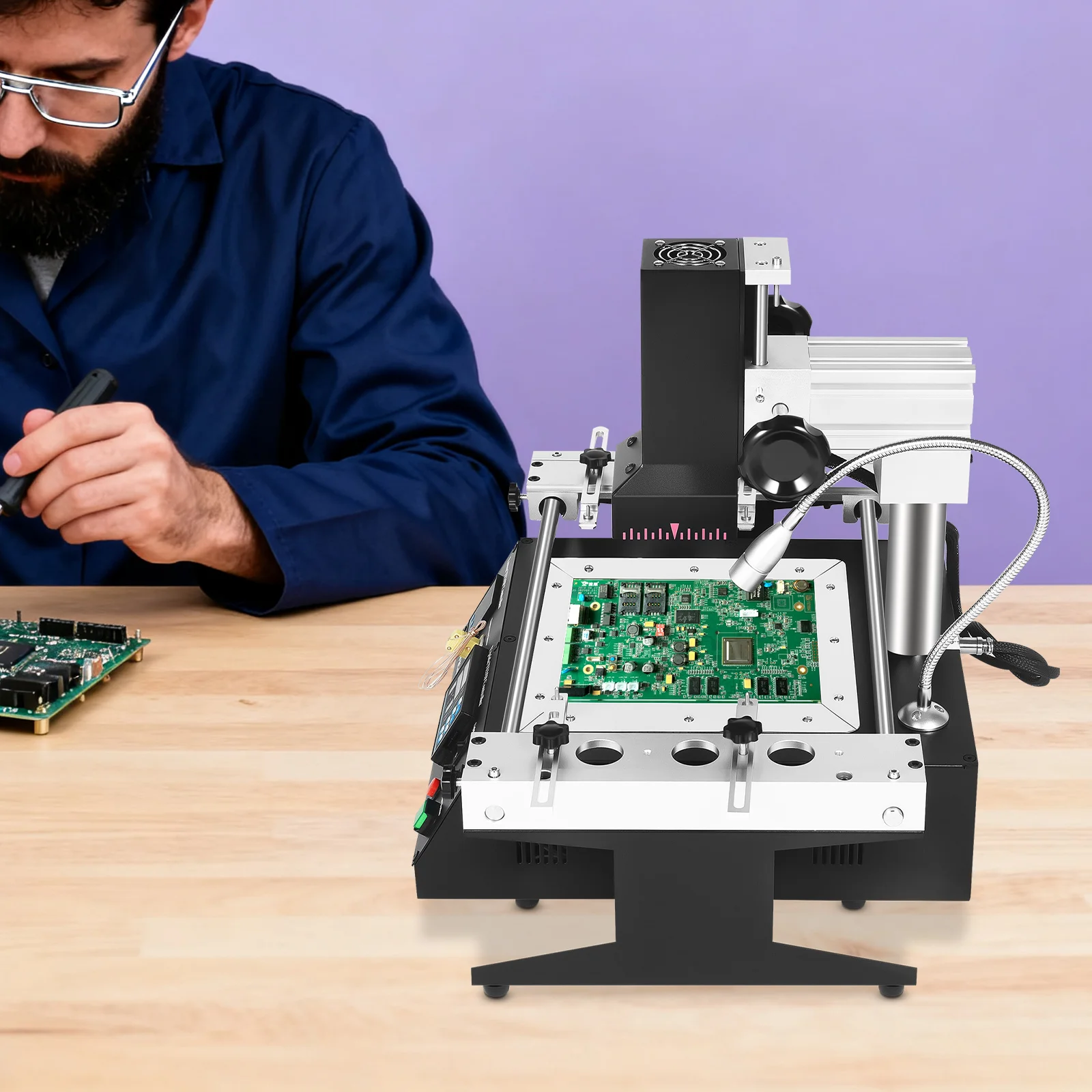 IR6500 BGA Rework Station, IR Welding Workstation Upper & Bottom Heating with USB Connect,for PCB Motherboard Repair