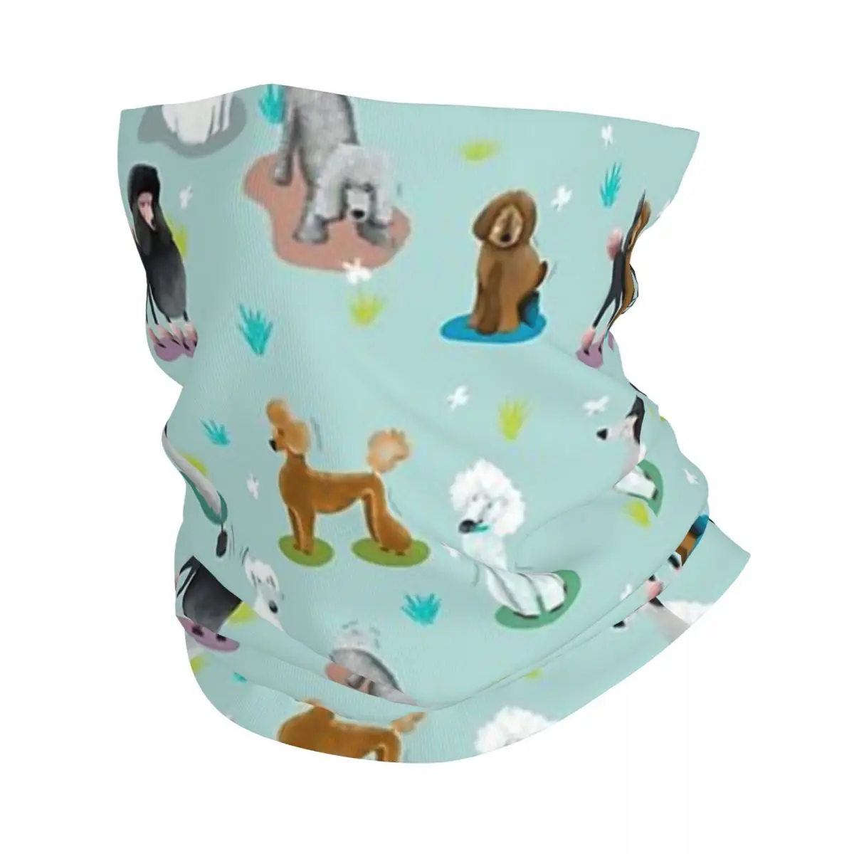 Poodle animal amante do cão bandana pescoço capa impressa máscara cachecol multifuncional bandana equitação unisex adulto respirável