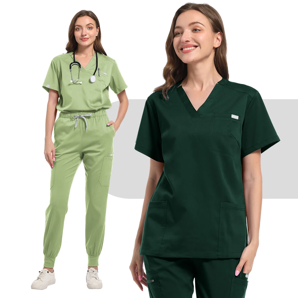 Wholesale Operating Room Surgical Uniforms Solid High-quality Medical Uniform Pet Clinic Healthcare Beauty Salon Nursing Scrubs