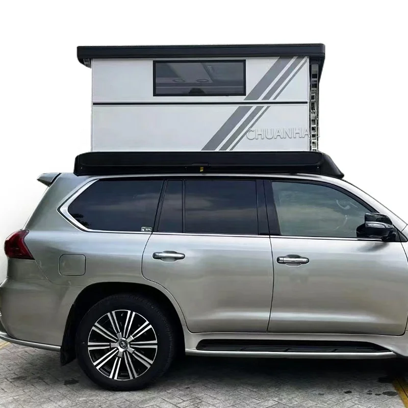 Car Roof Top Tent For Jeep Gladiator-Summer Waterproof Foldable Aluminum Hard Shell Roof Top Tent