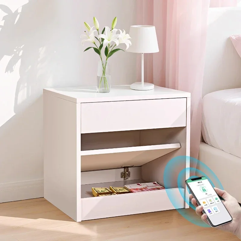 *App or card lock bedside table Storage locker Chest of drawers concealed money safe side table mesa de noche bedroom Furniture