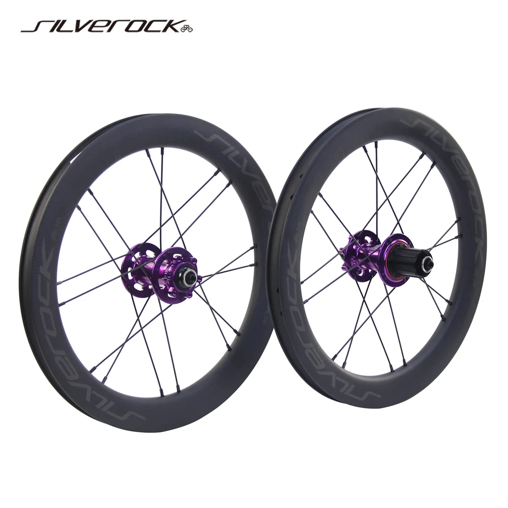 SILVEROCK-Roues en carbone SR38C, frein à disque pour Fnhon GUST K3plus, vélo pliant, jeu de roues de vélo urbain, 16 pouces, 305 ou 16 pouces, 3/8 pouces, 349 pouces