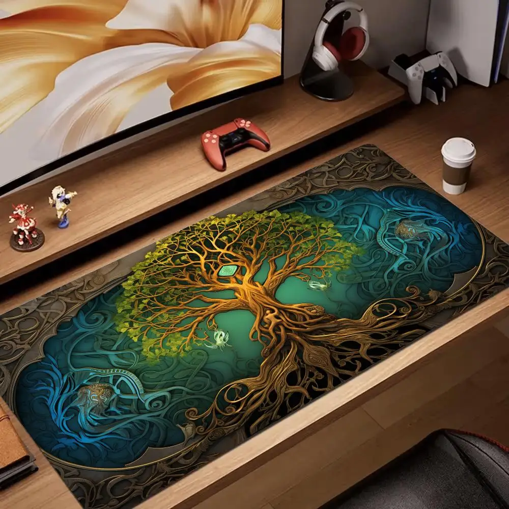 

Life Tree totem design large office Mouse Pad rubber anti-slip Desk Mat pc accessories Gaming mat keypad expansion mousepad