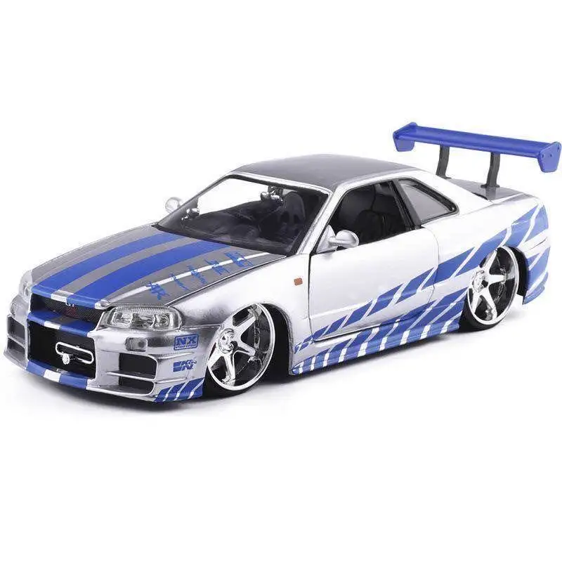 JADA 1 24 Speed and Passion Japanese Skyline GTR-R34 Alloy Car Model Mosquito Car Modification
