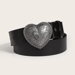 Retro Love Carving Fashion Y2k Delicate Women's Belt Young Cross-border Jeans Dress Style Women's Belt