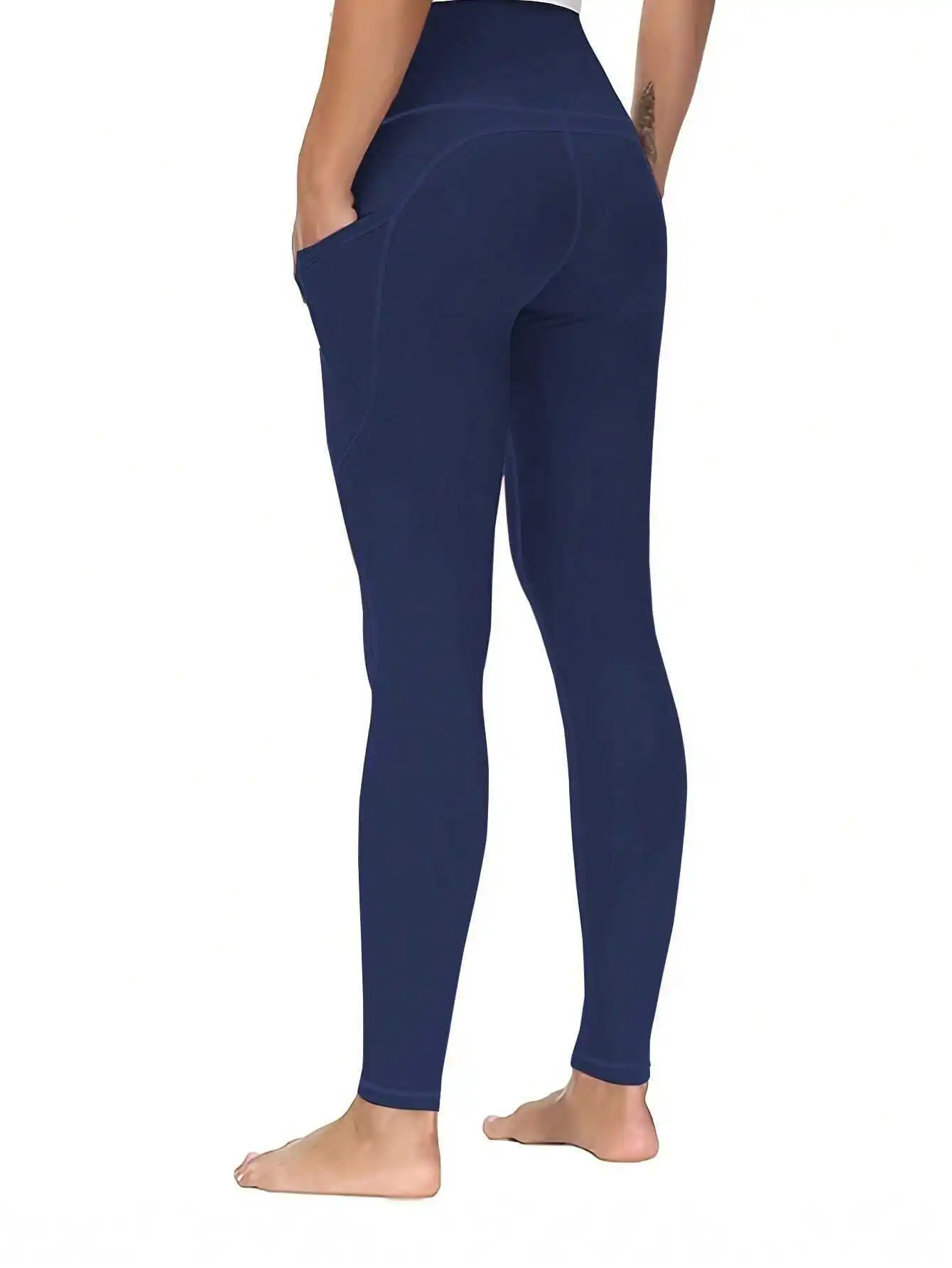 Plus Size Women'S High Waist And Slimming Tummy Pocket Leggings, Sports Pants Colanti