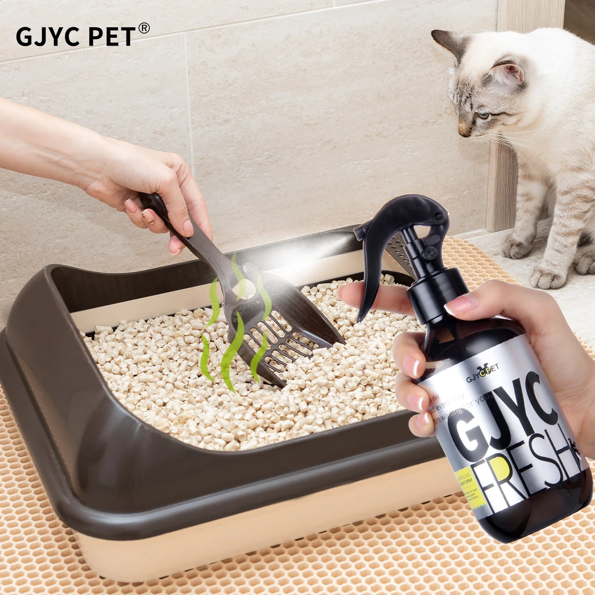 Spray Desodorante para Mascotas GJYC, Fórmula Natural, Suave, Hipoalergénico, No Tóxico, Seguro para Mascotas, Eliminador de Olores de Larga Duración para Perros