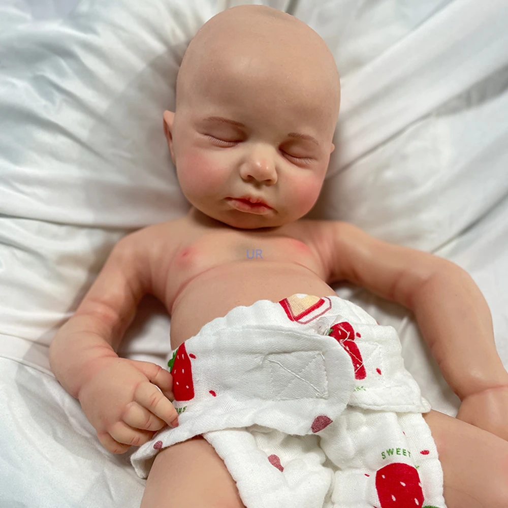 

Cute Reborn Baby Sleepy Closed Eyes Full Body Realistic Silicone Dolls Can Bathe Art Collection Doll Children Gifts