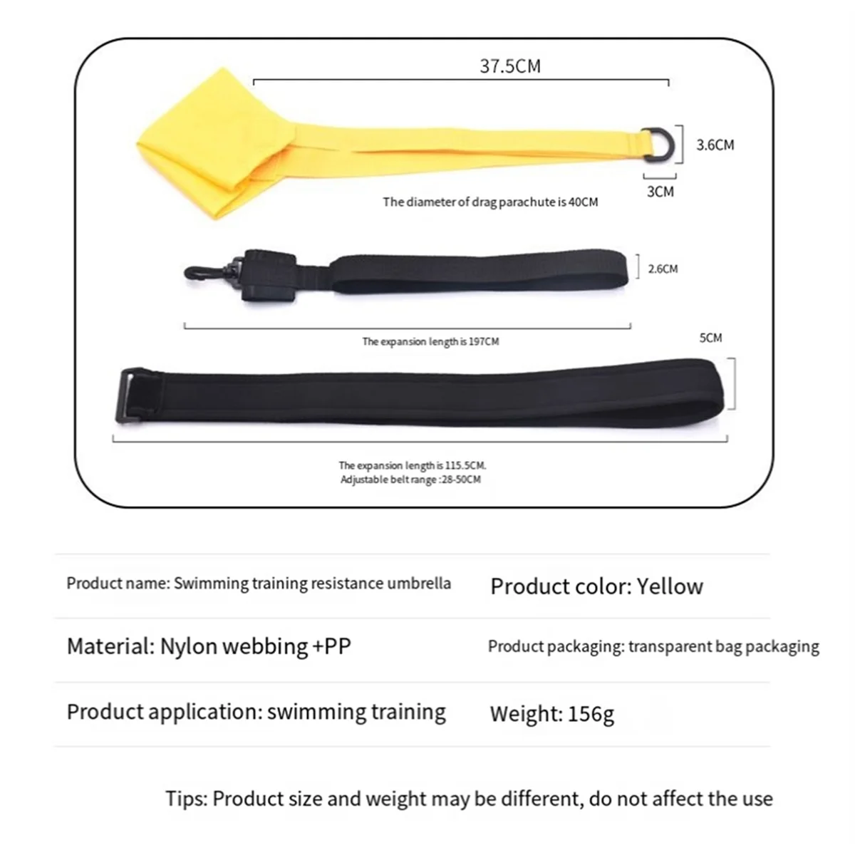 

AC22 Swim Training Resistance Umbrella Swim Trainer Strength Training with Elastic Tie Suitable for Adults and Children