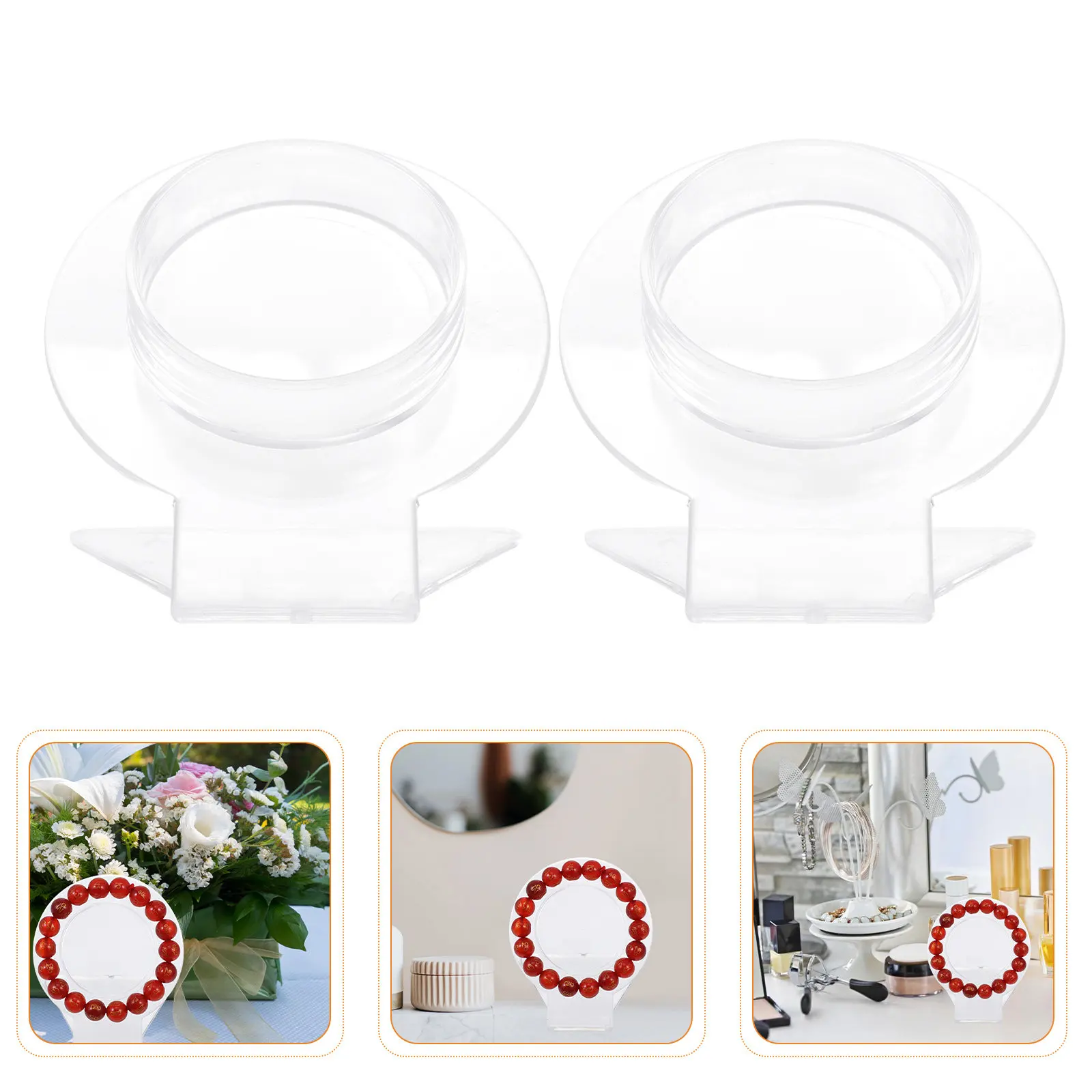 

8Pcs Acrylic Clear Bracelet Display Stand Transparent Jewelry Holder Rack for Vendors Jewelry Store Organizer Bracelet Shelf