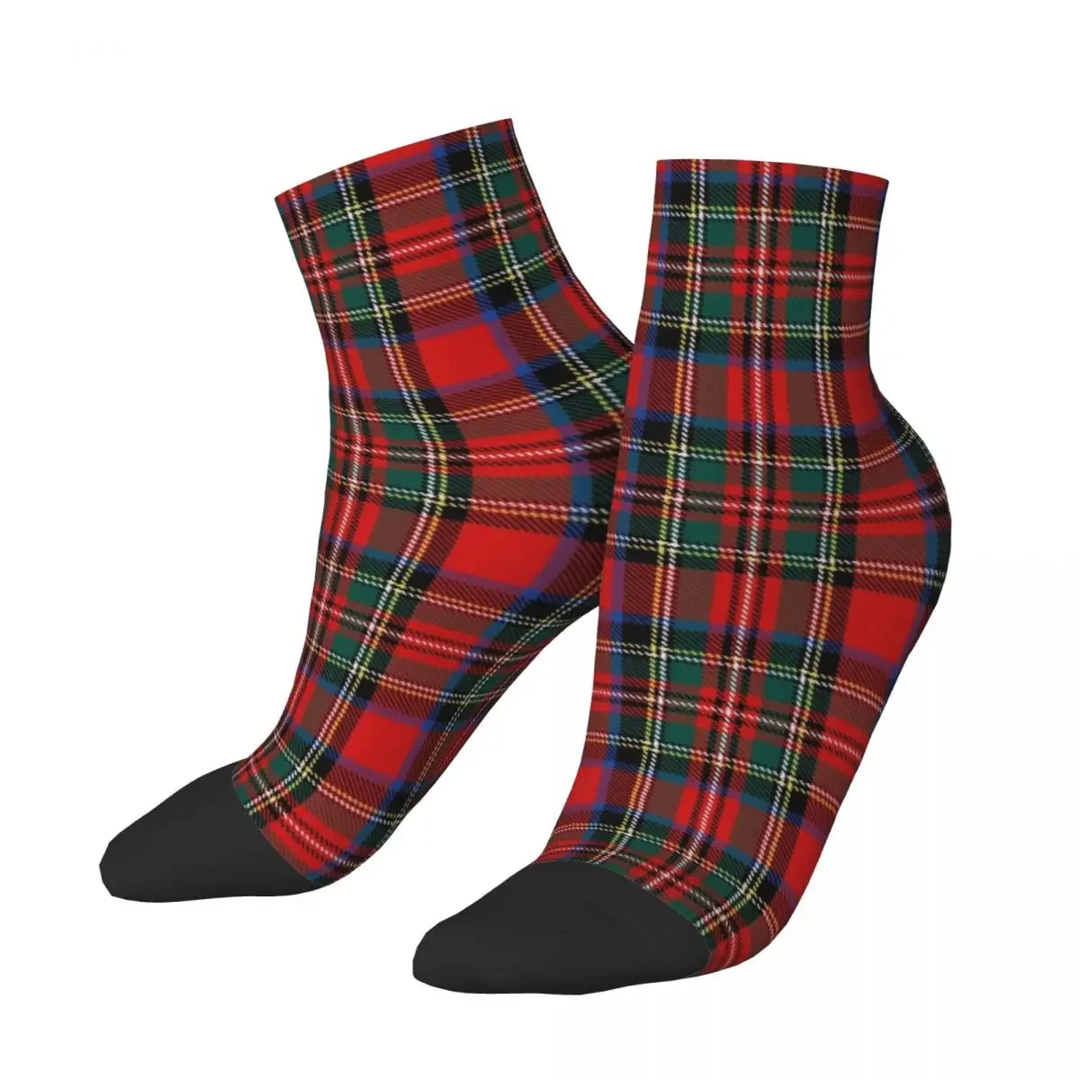 Classic Popular Tartan Plaid Dress Socks for Men Women Warm Fashion Geometric Gingham Check Texture Crew Socks