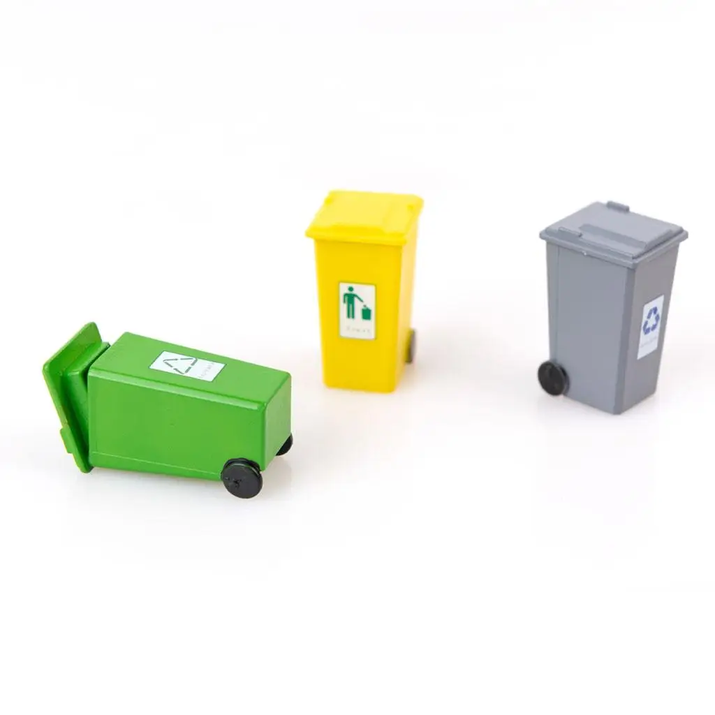 Kids Garbage Classification Trash Can Toy 5 Pack Mini Curbside Recycle Bins for Truck Collection Car Toy for Children