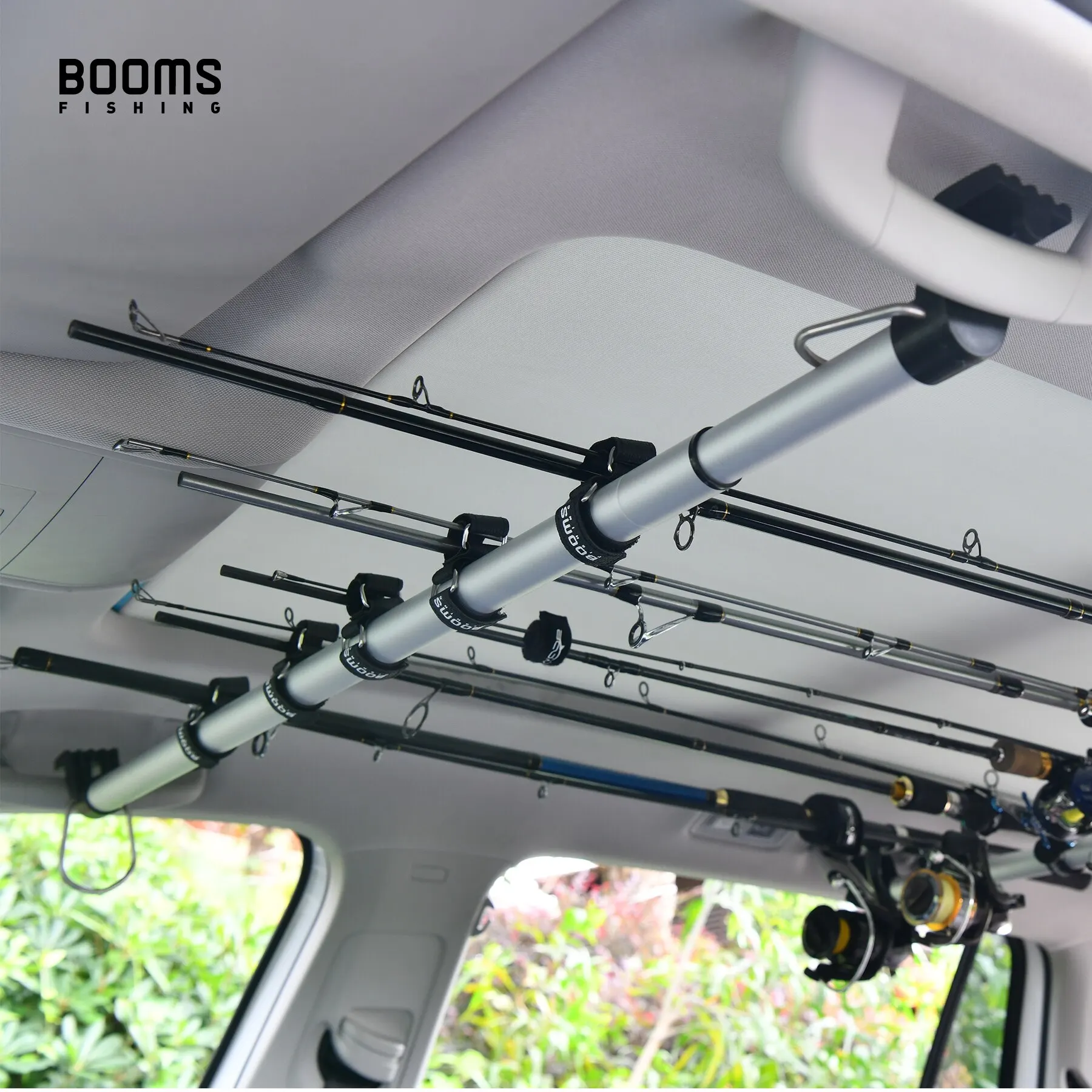 Booms Fishing RB2 Car Rod Holder 10pcs Strong Belt for Vehicle Bar Rods Rack Portable Pole Strap Fishing Tool Accessories