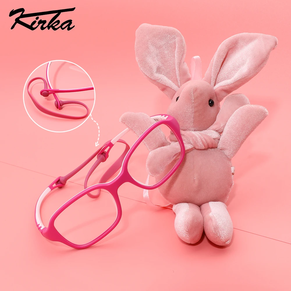 

Kirka Flexible Myopia Optical Children Glasses Frame Solid TR90 Rubber Diopter Transparent Kids Glasses Soft Eyewear Eyeglasses