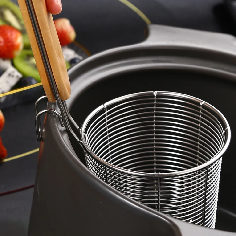 

2pcs Stainless Steel Noodle Strainer Heavy Duty Rust Proof Mesh Colander Large Capacity For Pasta Spaghetti Dumplings Fine Mesh