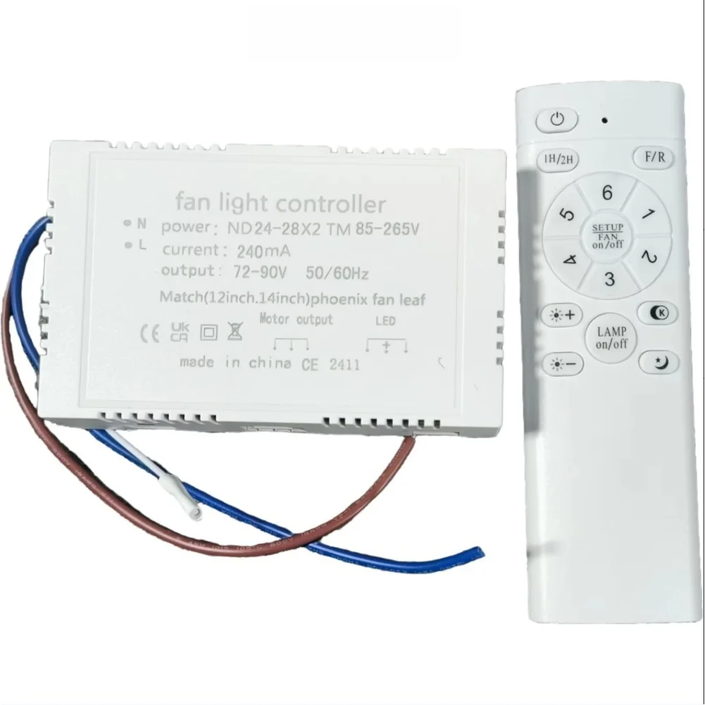 

DC Fan Light Controller Remote For Bedroom Ceiling Fan 85-265V Wide Voltage For Test Measurement Tool Accessory