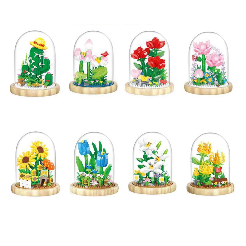 

Creative Micro Dimond Block Flower Building Brick Toy Rose Carnation Sunflower Tulips Lily Chrysanthemum Lotus Cactus For Gift