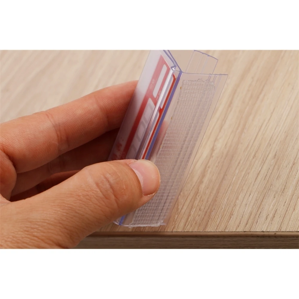 25pcs Clear Plastic Label Frame Wood Shelf Ticket Display Clips Pvc Price Card Holder