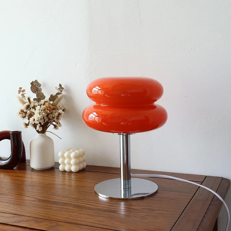 Criativo Macaron Vidro Candeeiros De Mesa, Plugs USB, Escurecimento De Cabeceira, Leitura Lâmpada De Mesa, Decoração Da Sala De Estar, Atmosfera Luz