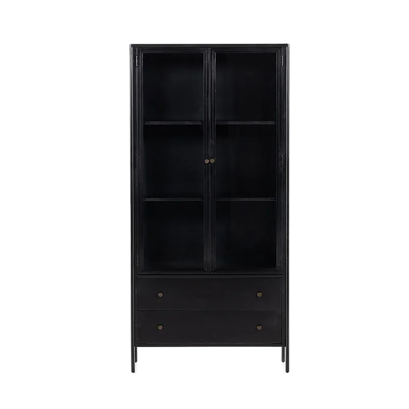 Traditional American bookcase rural oak living room furniture home office workshop