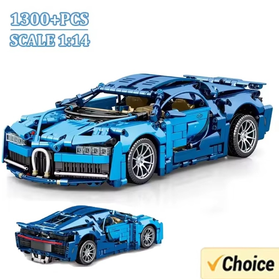 1:14 City Technical Bugatti Building Blocks Model MOC Racing Car Assemble Vehicle Bricks Educational Toys for Children