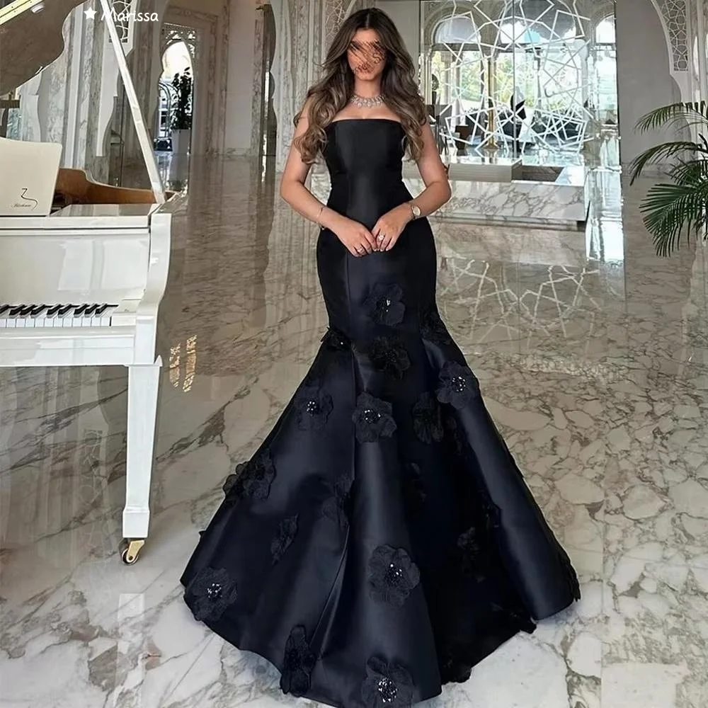 

Marissa Satin Cloth Luxurious Evening Dresses 2025 Fish Tail Luxury Women's Elegant Party Dress Custom Made Off-shoulder Prom