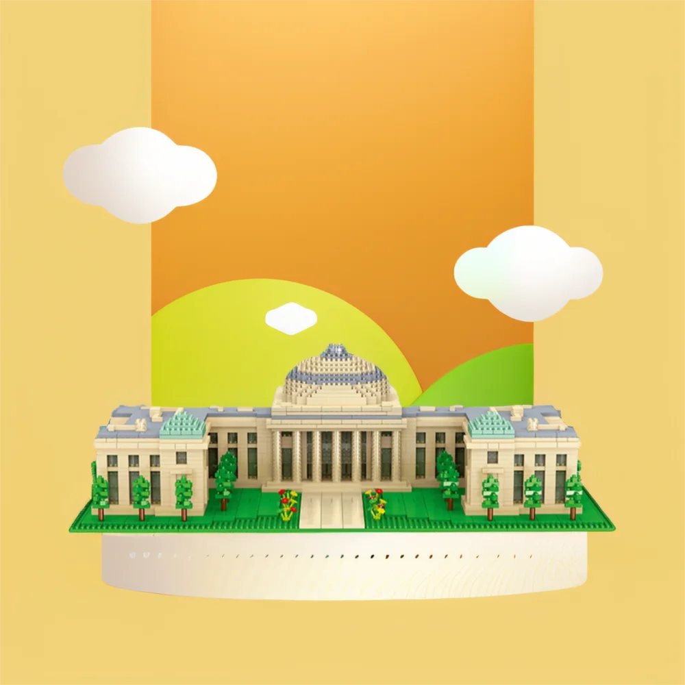 

Набор строительных блоков Nanobrick: Архитектура зданий международной школы, Массачусетский технологический институт, игрушка-конструктор Micro Diamond Block