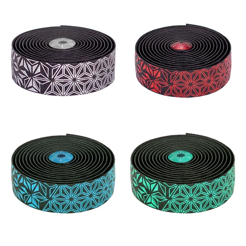 Imagen 2 del producto Cinta de barra de bicicleta de carretera, cinta de barra súper adhesiva Kush Star Fade EVA/PU, cinta envolvente antideslizante para amortiguador de bicicleta con 1 par de tapones de barra