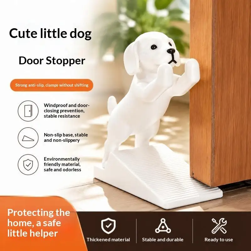 3D Printed Dog Shape Door Stop Movable Cute Puppy Door Wedge Non-Scratch Door Holder for Bedroom Entryway Decor