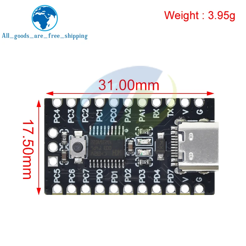TZT 1/3 قطعة CH32V003 مجلس التنمية الحد الأدنى نظام الأساسية مجلس RISC-V مفتوح المصدر TYPE-C منفذ USB CH32V003F4P6