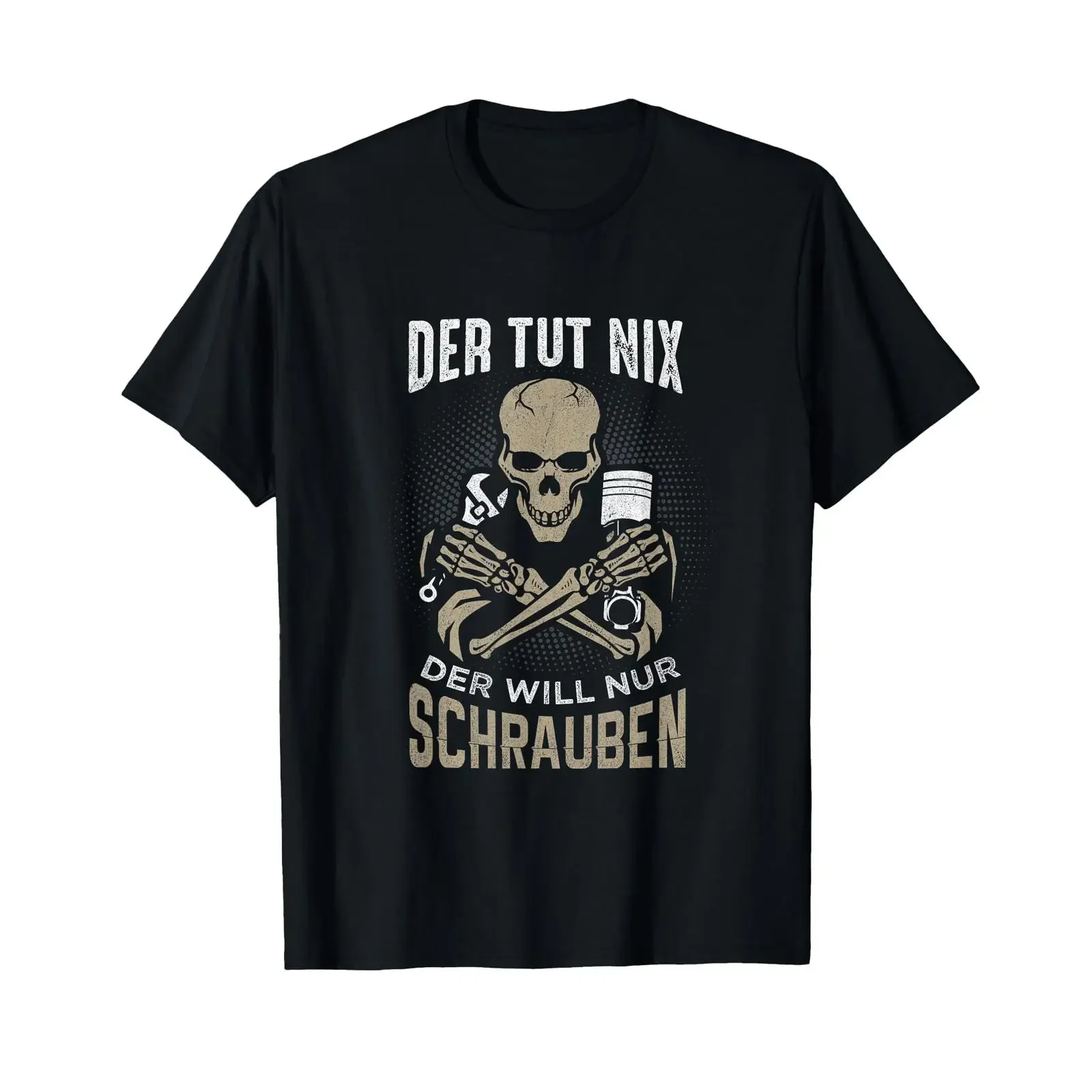 He doesn't do anything Screws car T shirt gift workshop vintage Washed fashion Stylish Versatile graphic Breathable Soft