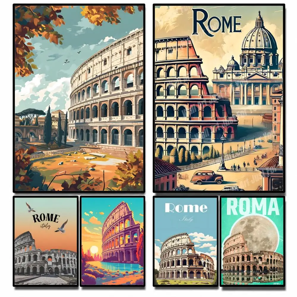 Landmark Colosseum Poster High-definition poster stickers, suitable for bedroom, living room, home decoration