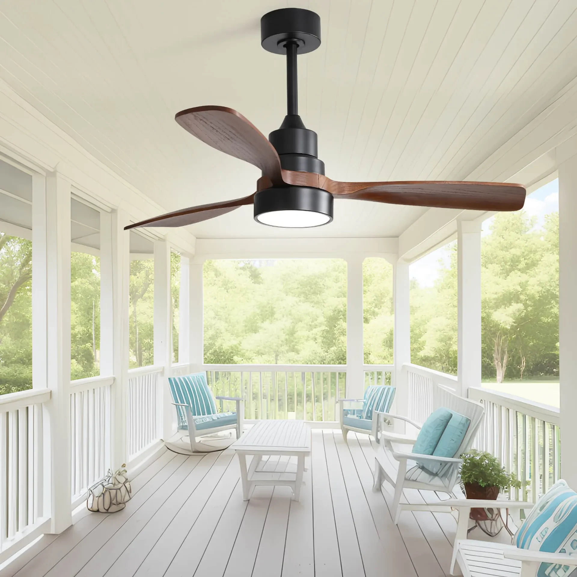 Sofucor Modern 48-inch ceiling fan with LED DC 6-speed high wind speed with remote control