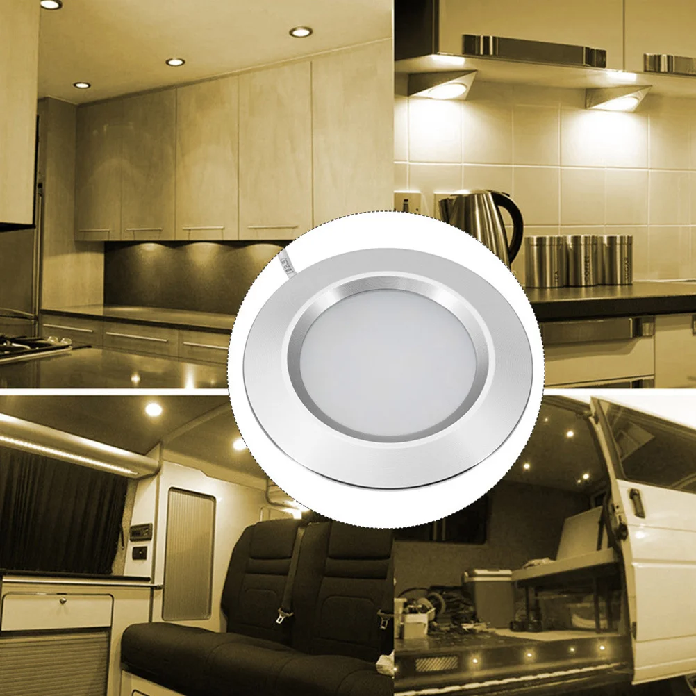

12V LED Recessed Light 12-LED Waterproof Indoor Lamp for Rv Ceiling Closet Bookshelf LED Downlight Indoor Lamp Light