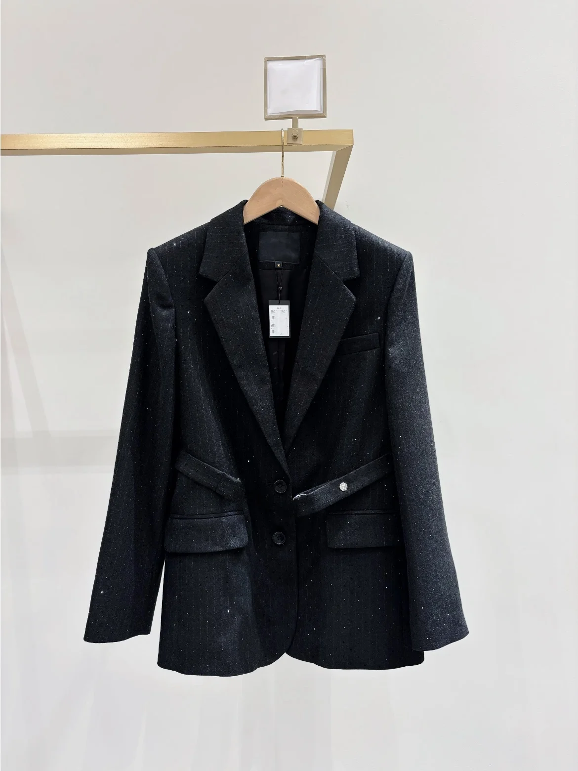 

Heidd M, осенне-зимний декоративный костюм со стразами в вертикальную полоску, костюм с глубокими глазами, повседневный костюм из полиэфирного волокна Long Sve