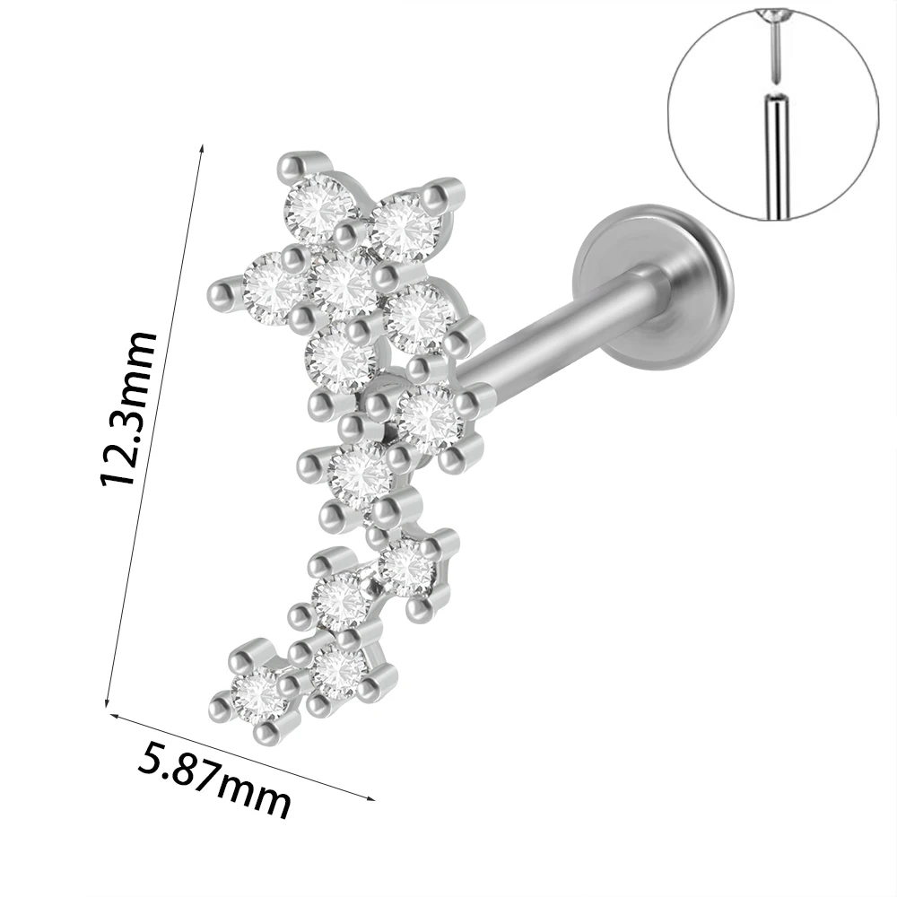 Surgical Steel Marquise CZ Leaf Shaped Stud Earring