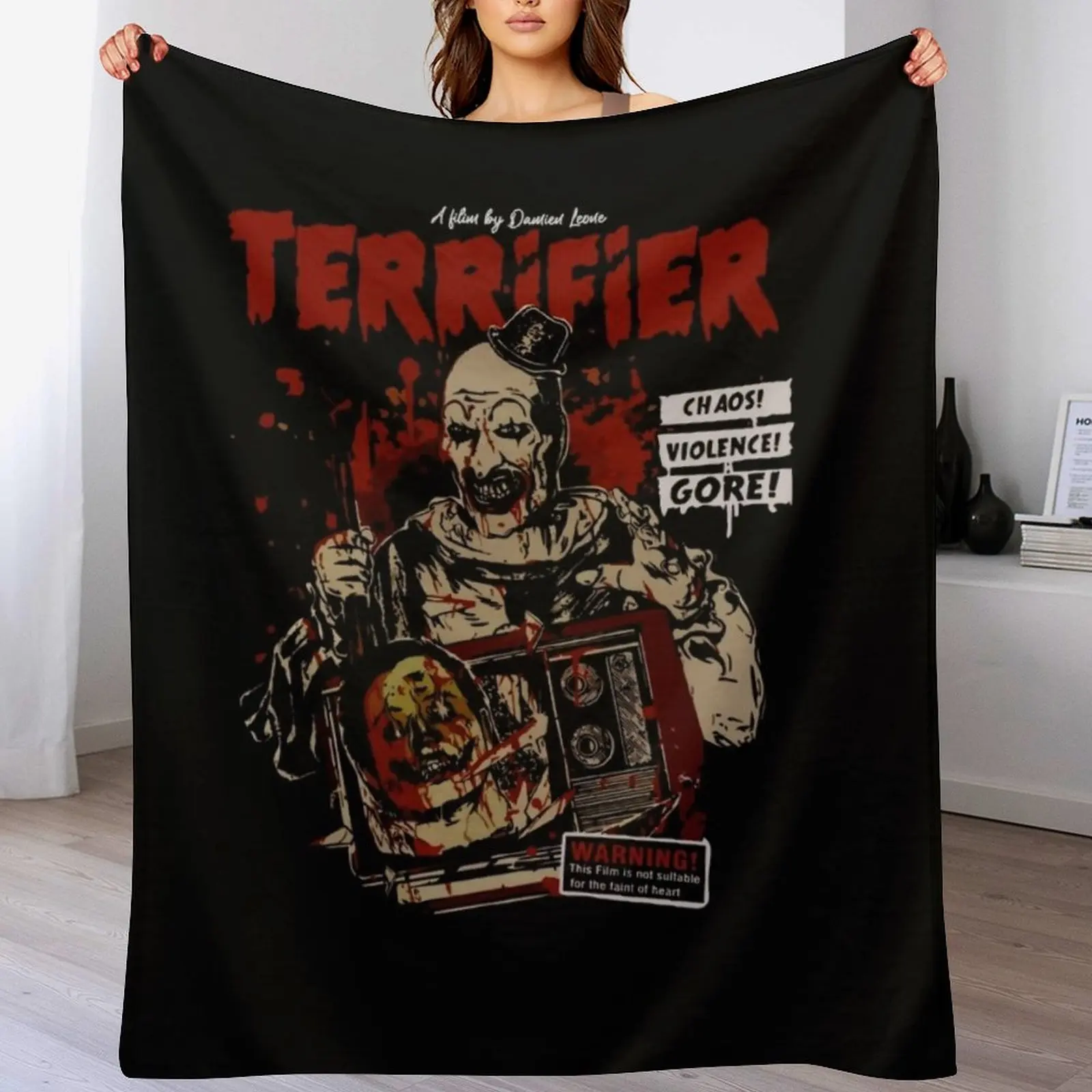 

Terrifier Movie Halloween Throw Blanket Tourist Nap Bed linens Hair Blankets