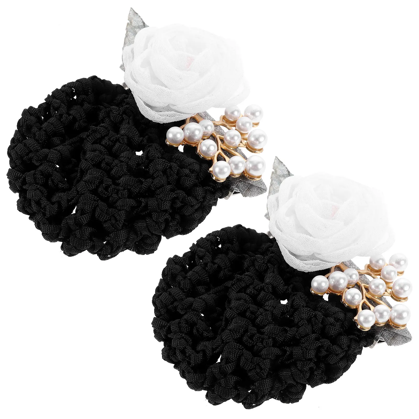

2Pcs Elegant Flower Hairnets for Women Cool Comfortable Accessory Various Occasions Hair Nets for Buns Hair Bun Net