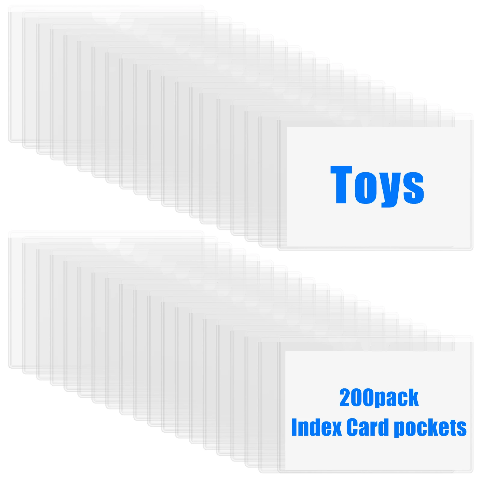 

200Pcs Clear Adhesive Shelf Tag Pockets Label Holders for DIY Organizing Classify Items Stationery Office Supplies Home Storage