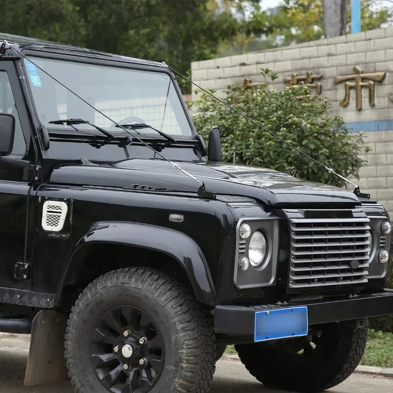 For Land Rover Defender 90 110 130 04-18 Car Through Jungle Protect Hood Latch Catch Lock Obstacle Eliminate Rope Accessories
